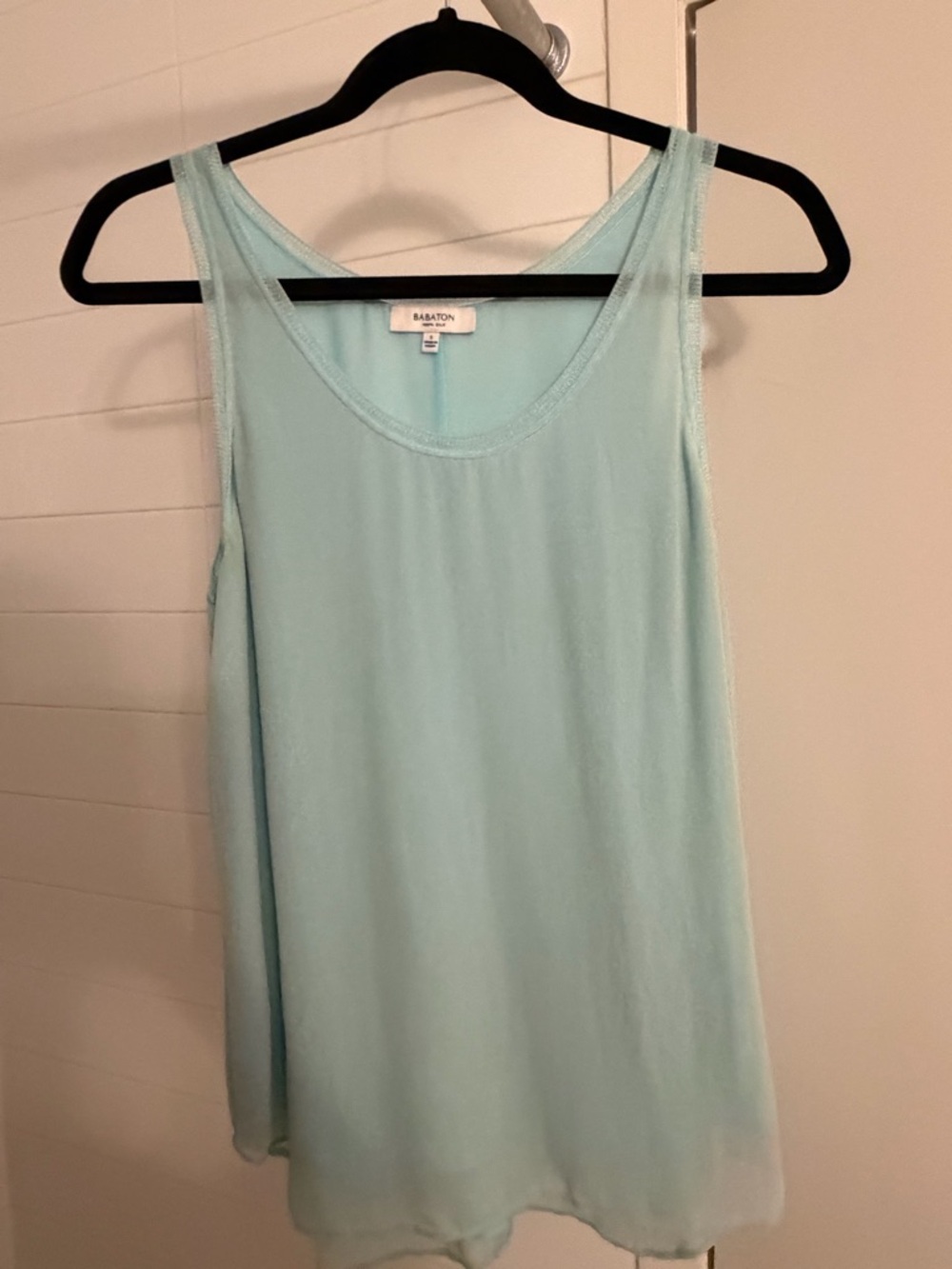 Babaton 100% Silk Tank | Mint Green | Size S | Aritzia